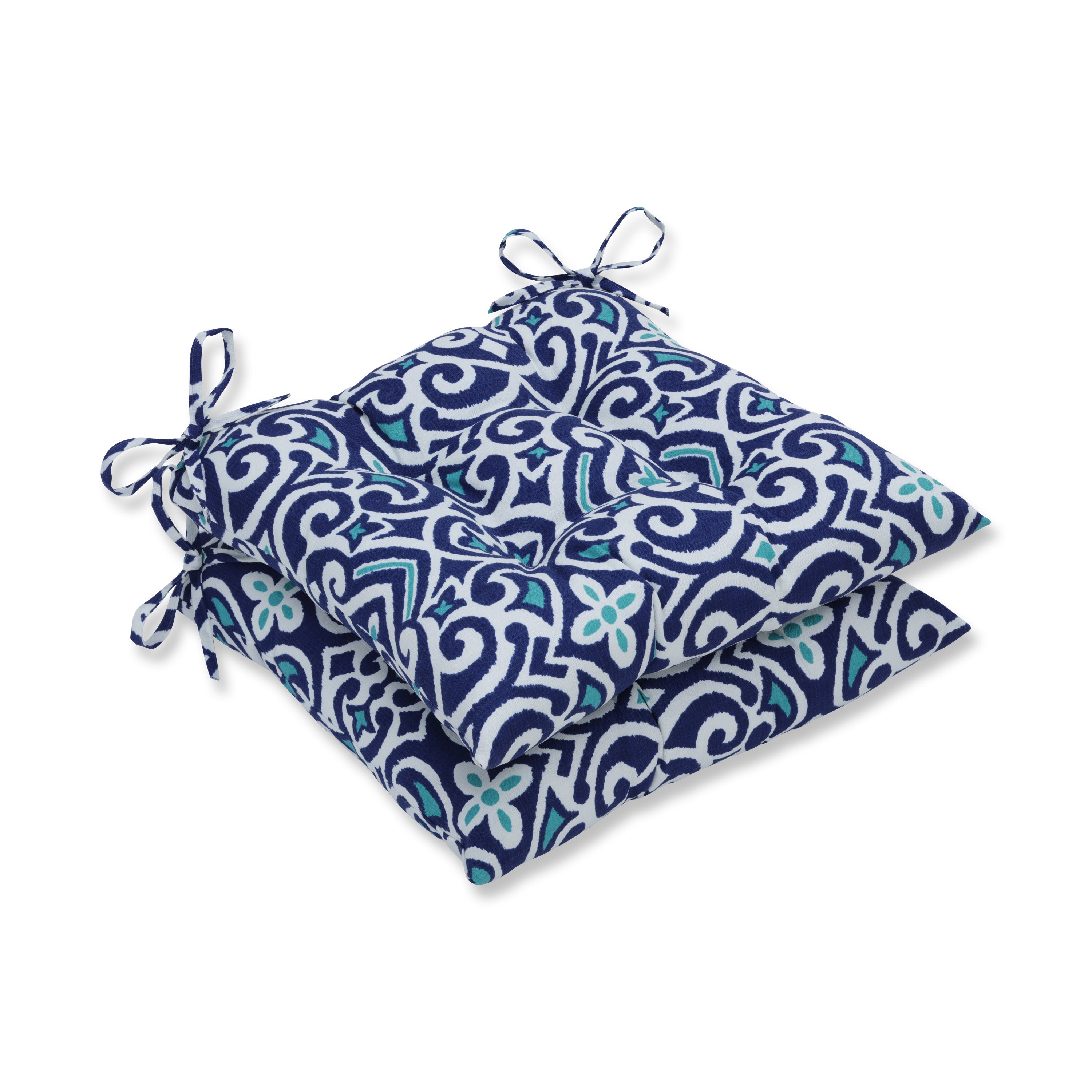 New Damask  Marine Tufted Seat Cushions