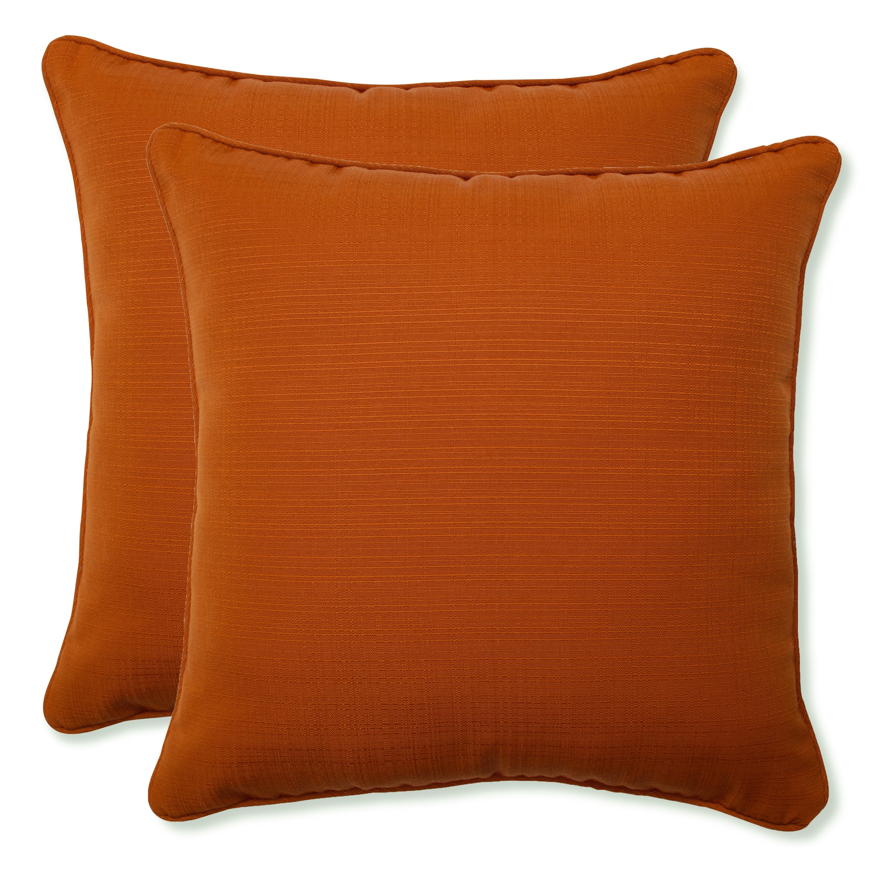 Outdoor/Indoor Solid Cinnabar 18.5-inch Throw Pillow (Set of 2)
