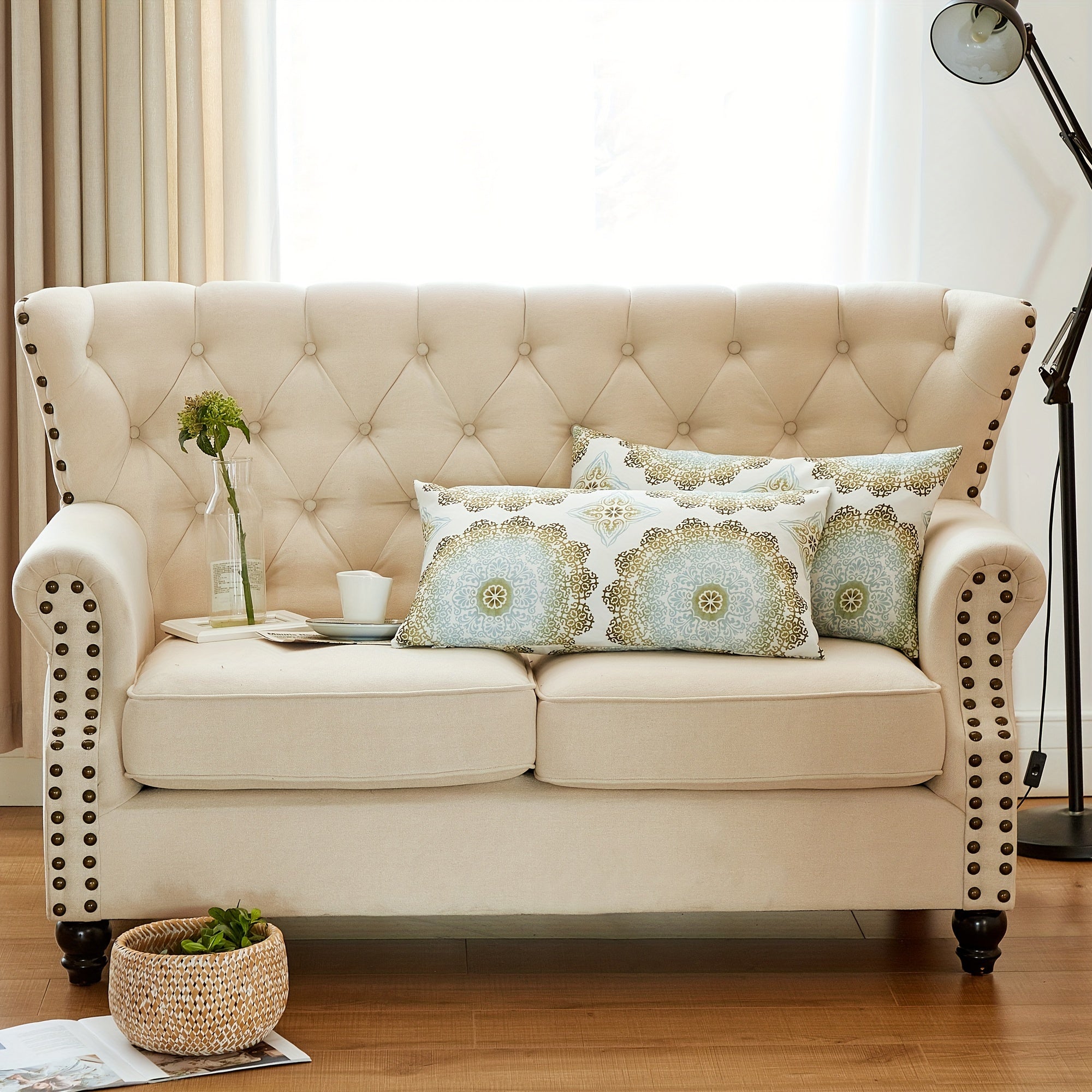 2pcs Printed Soft Decorative Throw Pillow Covers Set with Double Sided (NO INSERT), Stylish Cushion Cover for Sofa Couch Chair Living Room Bedroom Decor