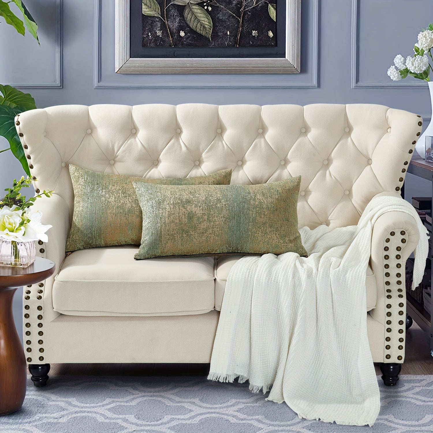 2pcs Double Sided Jacquard Chenille Big Zipper Soft Decorative Throw Pillow Covers Set with Lurex (NO INSERT) - Stylish Cushion Cover for Sofa Couch Chair Living Room Bedroom Decor - For Home Decor Enthusiasts - Perfect Gift for Housewarming & Holidays