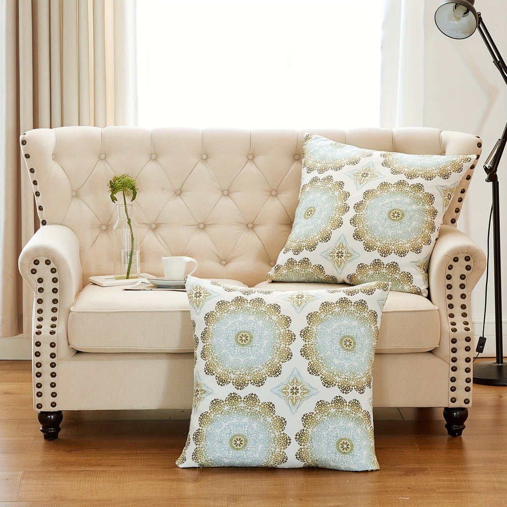 2pcs Printed Soft Decorative Throw Pillow Covers Set with Double Sided (NO INSERT), Stylish Cushion Cover for Sofa Couch Chair Living Room Bedroom Decor