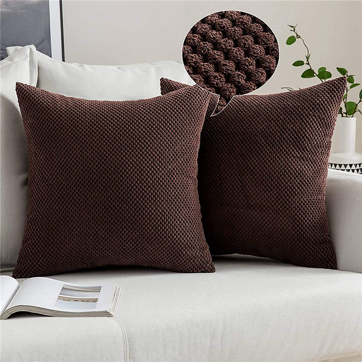 Throw Pillows 18x18 Inch Soft square Double-Sided Design Pack of 2 for Couch Sofa Living Room Bed Bedroom Soft Throw Pillow, inserts are included HIDDEN ZIPPER: A smooth hidden zipper is neatly incorporated into the edge of the removable cover, providing