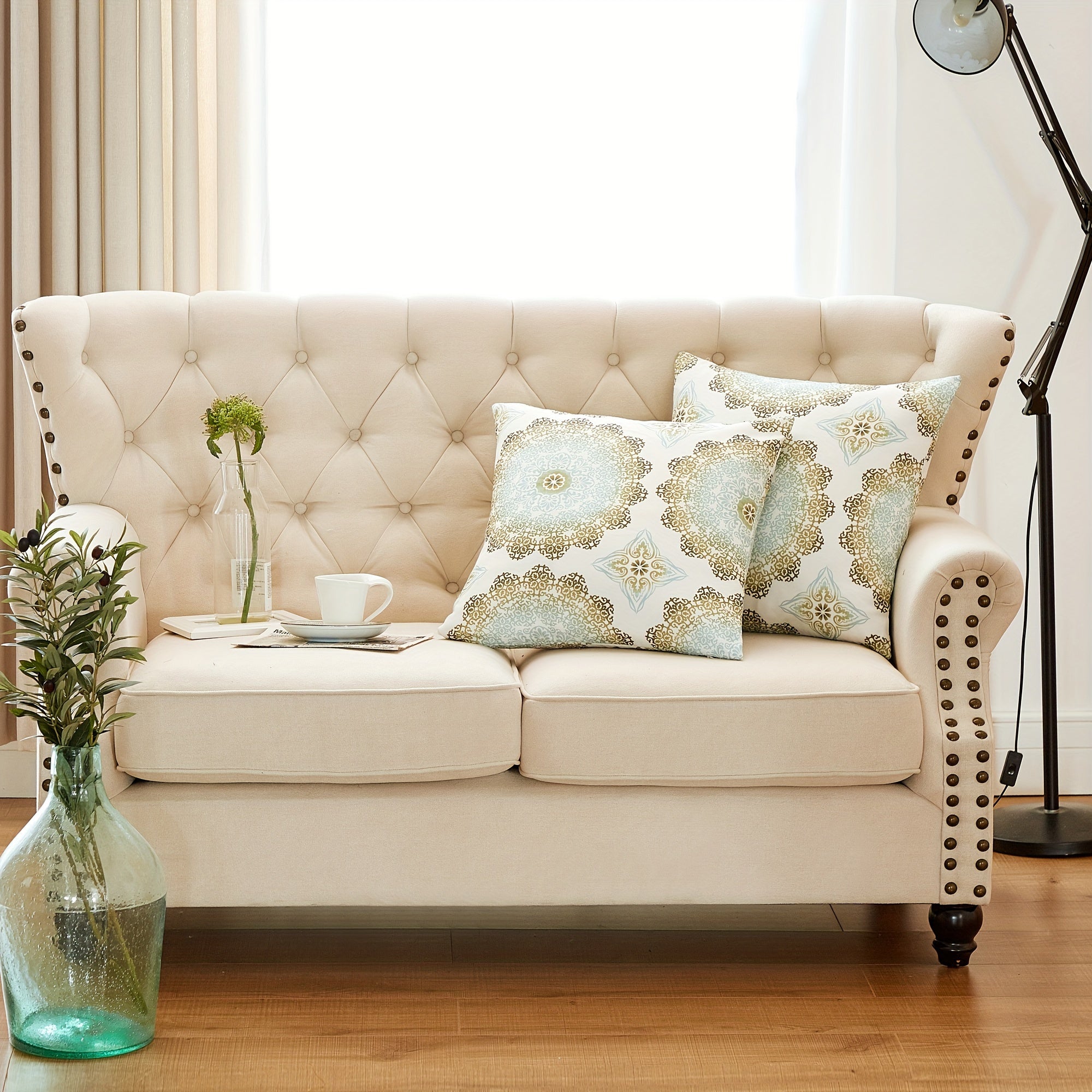 2pcs Printed Soft Decorative Throw Pillow Covers Set with Double Sided (NO INSERT), Stylish Cushion Cover for Sofa Couch Chair Living Room Bedroom Decor