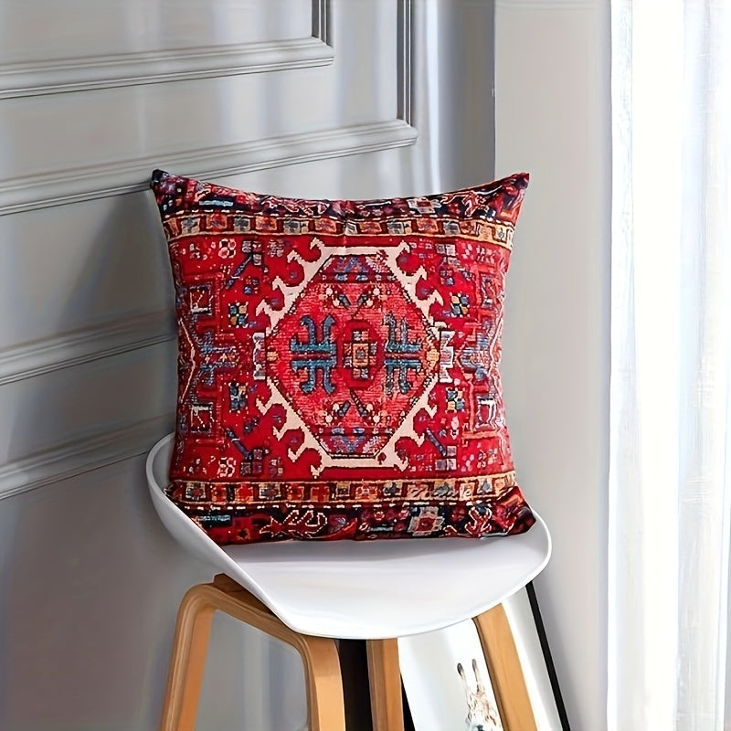 4-Pack Vintage Ethnic Style Soft Double-Sided Printed Throw Pillow Covers, 18x18 Inches, Decorative Sofa Cushions Case For Living Room, Outdoor, Car – Retro And Bohemian Design