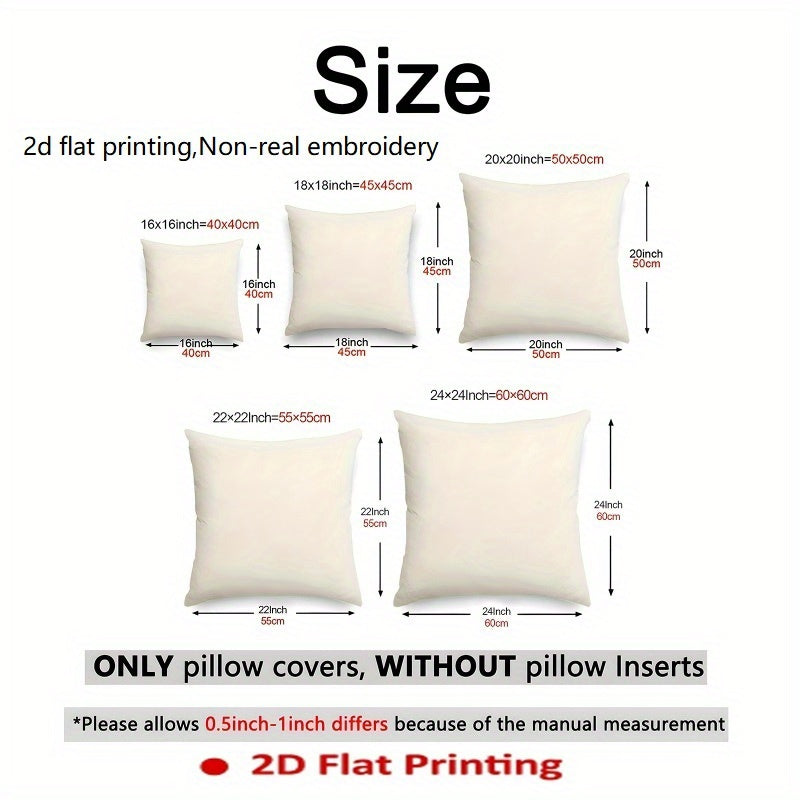 4pcs, 2D Flat Digital Double-sided Print, Not Embroidered, Leaf Pattern Short Plush Pillowcase Machine Washable - Suitable for Daily/E Valentine'S Day/Mother'S Day/ Independence Day/Halloween/Thanksgiving/Christmas Holiday Decoration