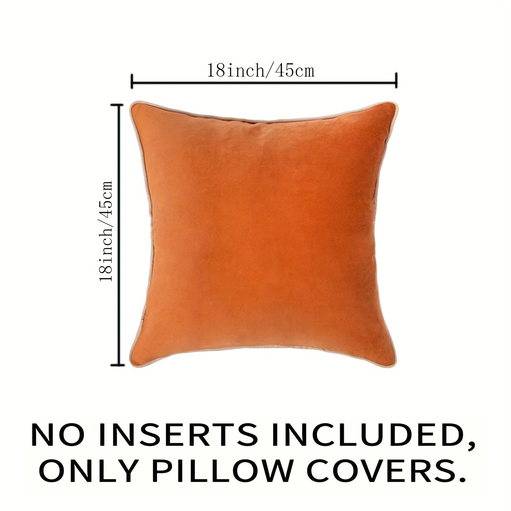 4pcs Decorative Throw Pillow Covers Cushion Cases, Soft Velvet Modern Double-Sided Designs, Mix And Match For Home Decor, Pillow Inserts Not Included (18x18 Inch, Orange/Teal)