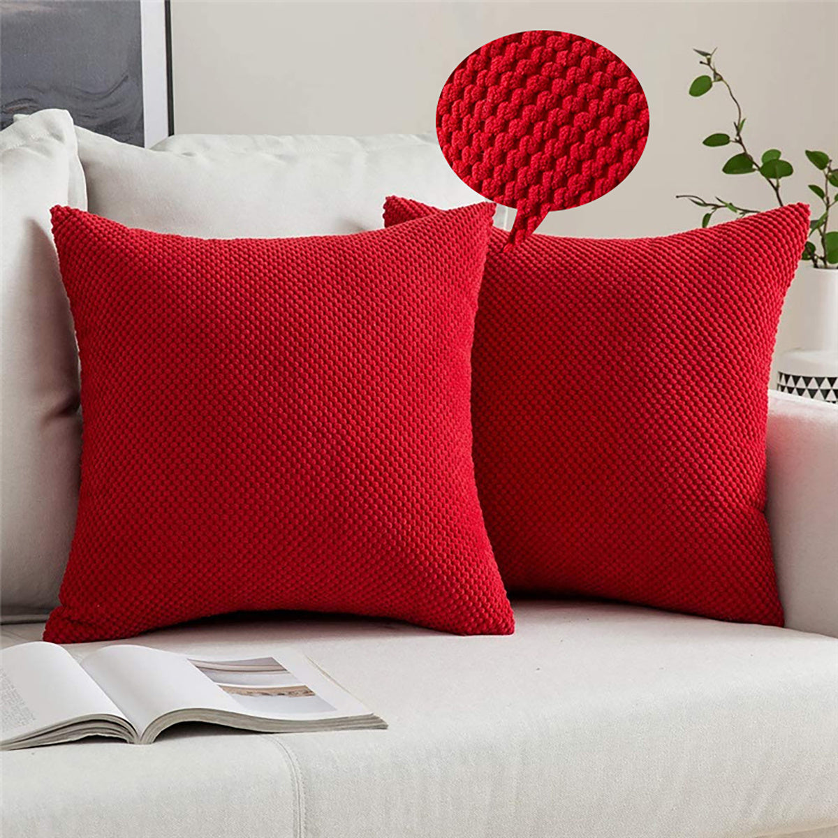 Throw Pillows 18x18 Inch Soft square Double-Sided Design Pack of 2 for Couch Sofa Living Room Bed Bedroom Soft Throw Pillow, inserts are included HIDDEN ZIPPER: A smooth hidden zipper is neatly incorporated into the edge of the removable cover, providing