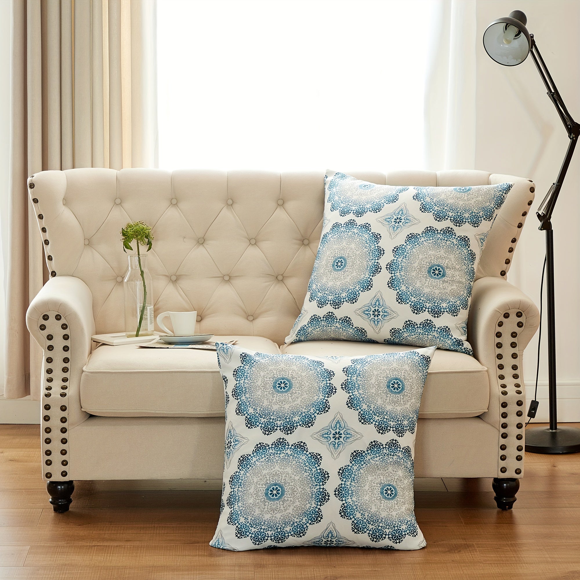 2pcs Printed Soft Decorative Throw Pillow Covers Set with Double Sided (NO INSERT), Stylish Cushion Cover for Sofa Couch Chair Living Room Bedroom Decor