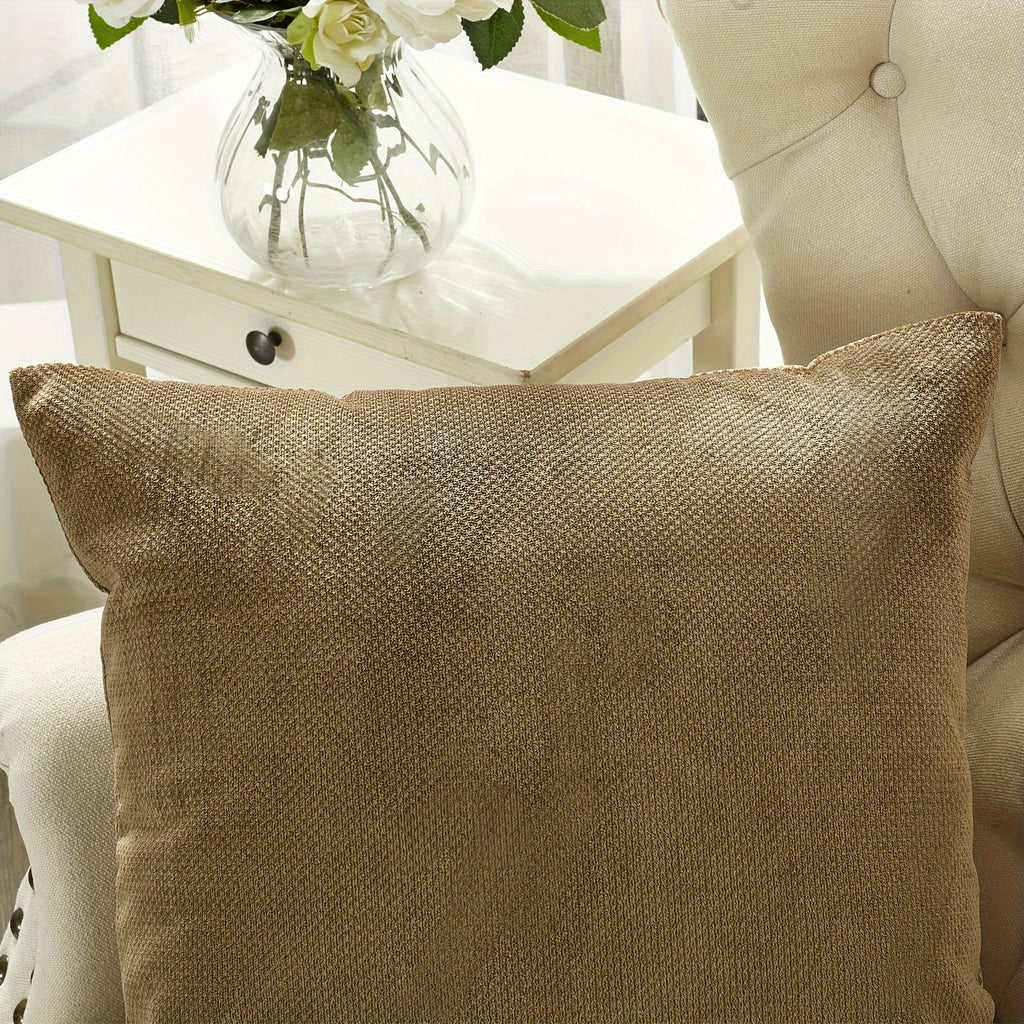 2pcs Plush Soft Decorative Throw Pillow Covers Set with Double Sided (NO INSERT), Stylish Cushion Cover for Sofa Couch Chair Living Room Bedroom Decor
