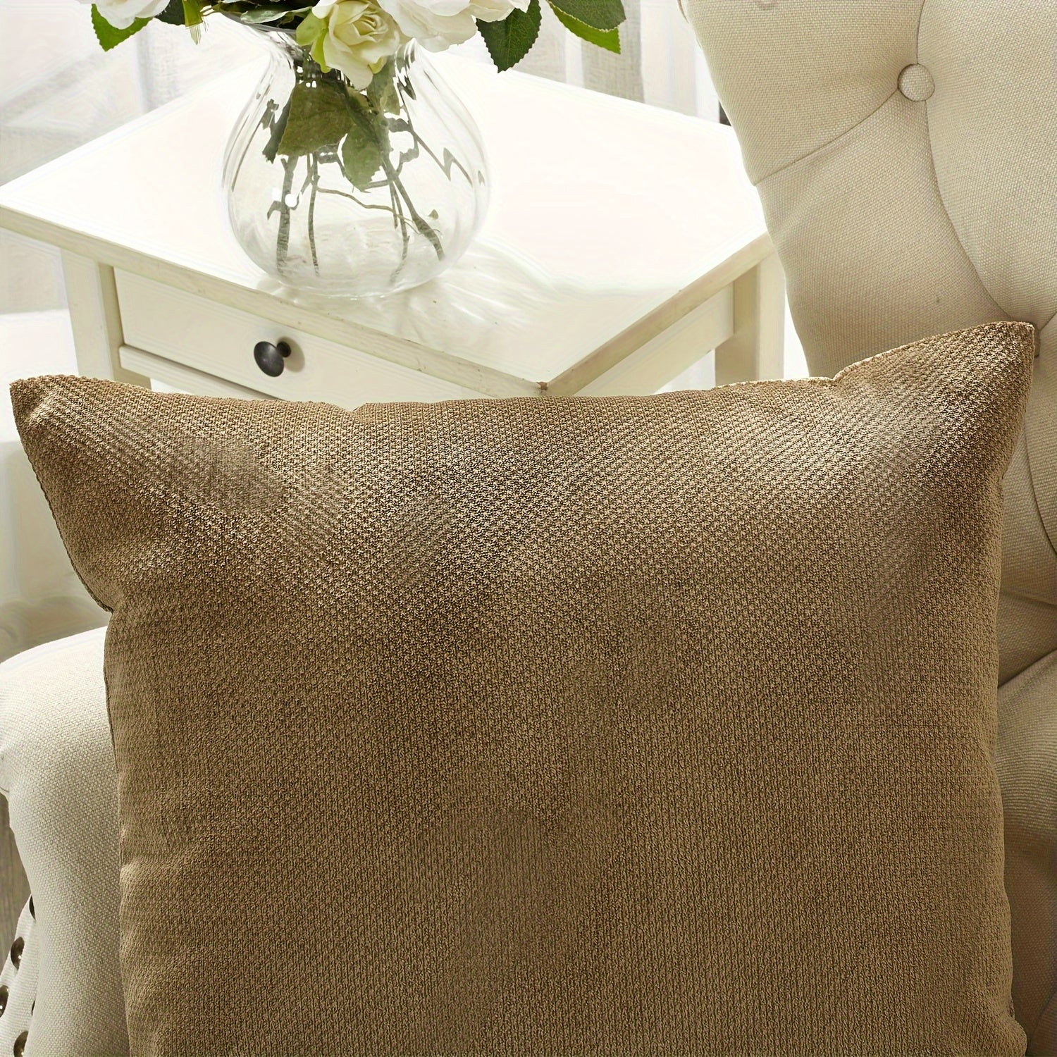 2pcs Plush Soft Decorative Throw Pillow Covers Set with Double Sided (NO INSERT), Stylish Cushion Cover for Sofa Couch Chair Living Room Bedroom Decor