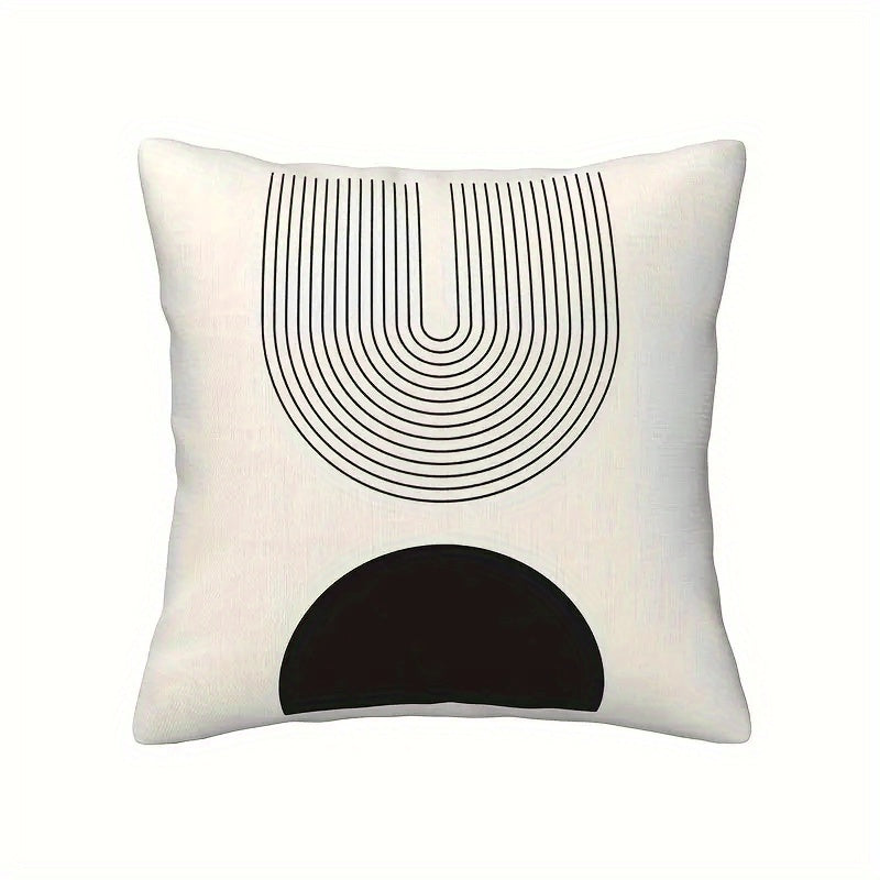4pcs, 2D Flat Digital Double-Sided Print, Non-Embroidered Geometric Pattern Short Plush Pillowcase - Machine Washable - Suitable for Daily Use/Valentine's Day/Mother's Day/Independence Day/Halloween/Thanksgiving/Christmas Holiday Decor, 2D Flat