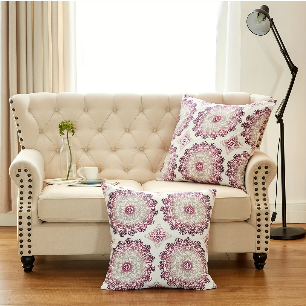2pcs Printed Soft Decorative Throw Pillow Covers Set with Double Sided (NO INSERT), Stylish Cushion Cover for Sofa Couch Chair Living Room Bedroom Decor