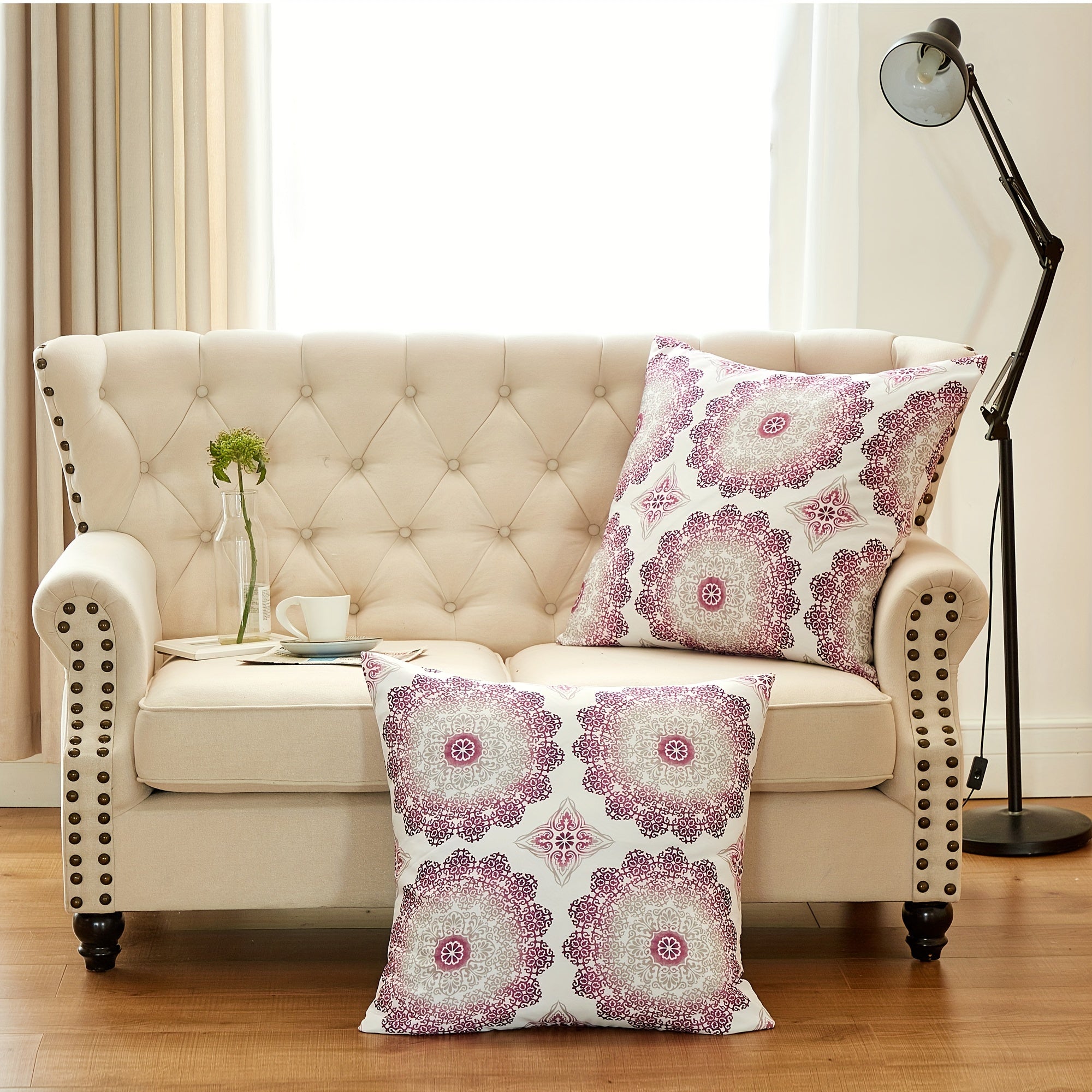 2pcs Printed Soft Decorative Throw Pillow Covers Set with Double Sided (NO INSERT), Stylish Cushion Cover for Sofa Couch Chair Living Room Bedroom Decor