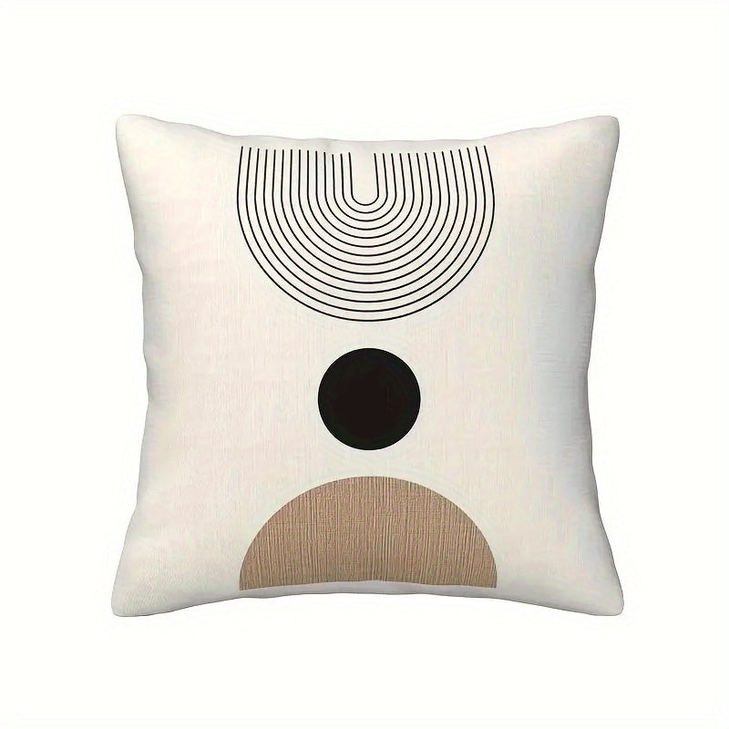 4pcs, 2D Flat Digital Double-Sided Print, Non-Embroidered Geometric Pattern Short Plush Pillowcase - Machine Washable - Suitable for Daily Use/Valentine's Day/Mother's Day/Independence Day/Halloween/Thanksgiving/Christmas Holiday Decor, 2D Flat