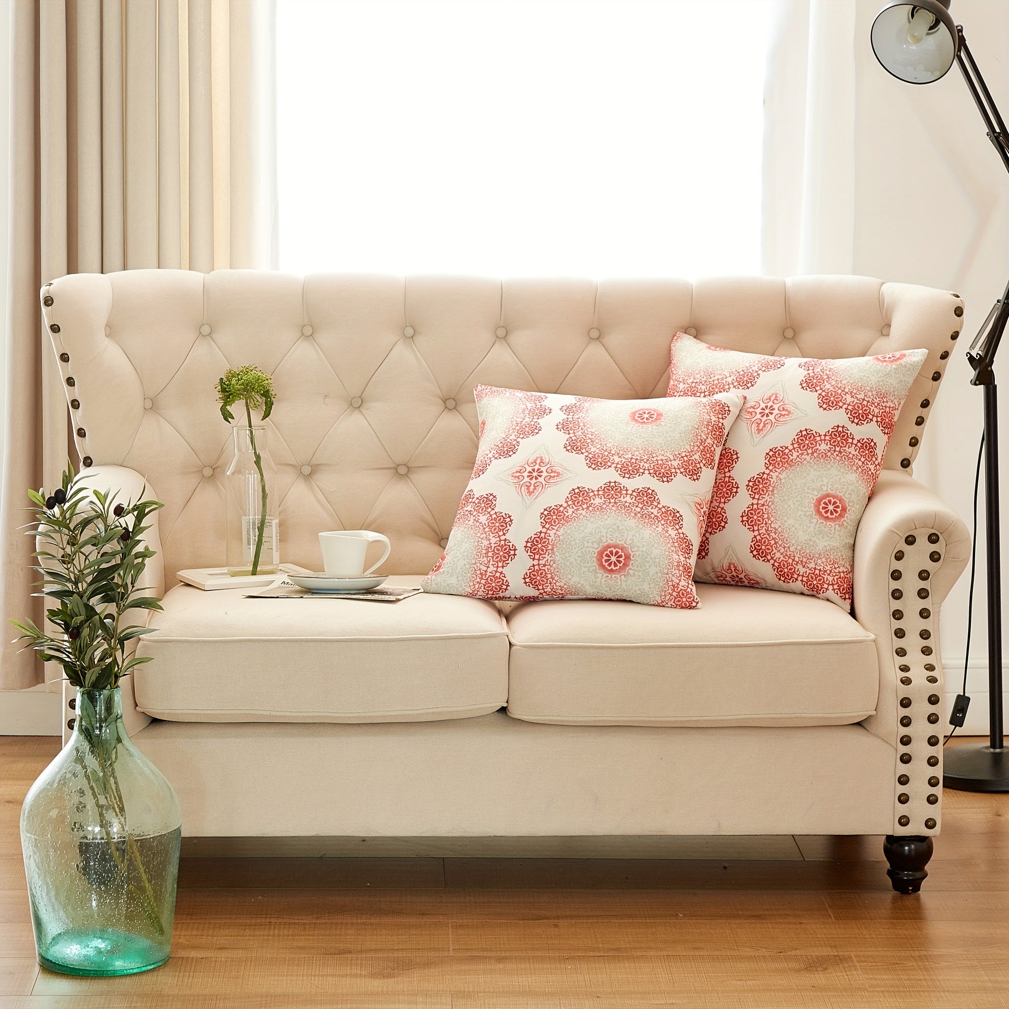 2pcs Printed Soft Decorative Throw Pillow Covers Set with Double Sided (NO INSERT), Stylish Cushion Cover for Sofa Couch Chair Living Room Bedroom Decor