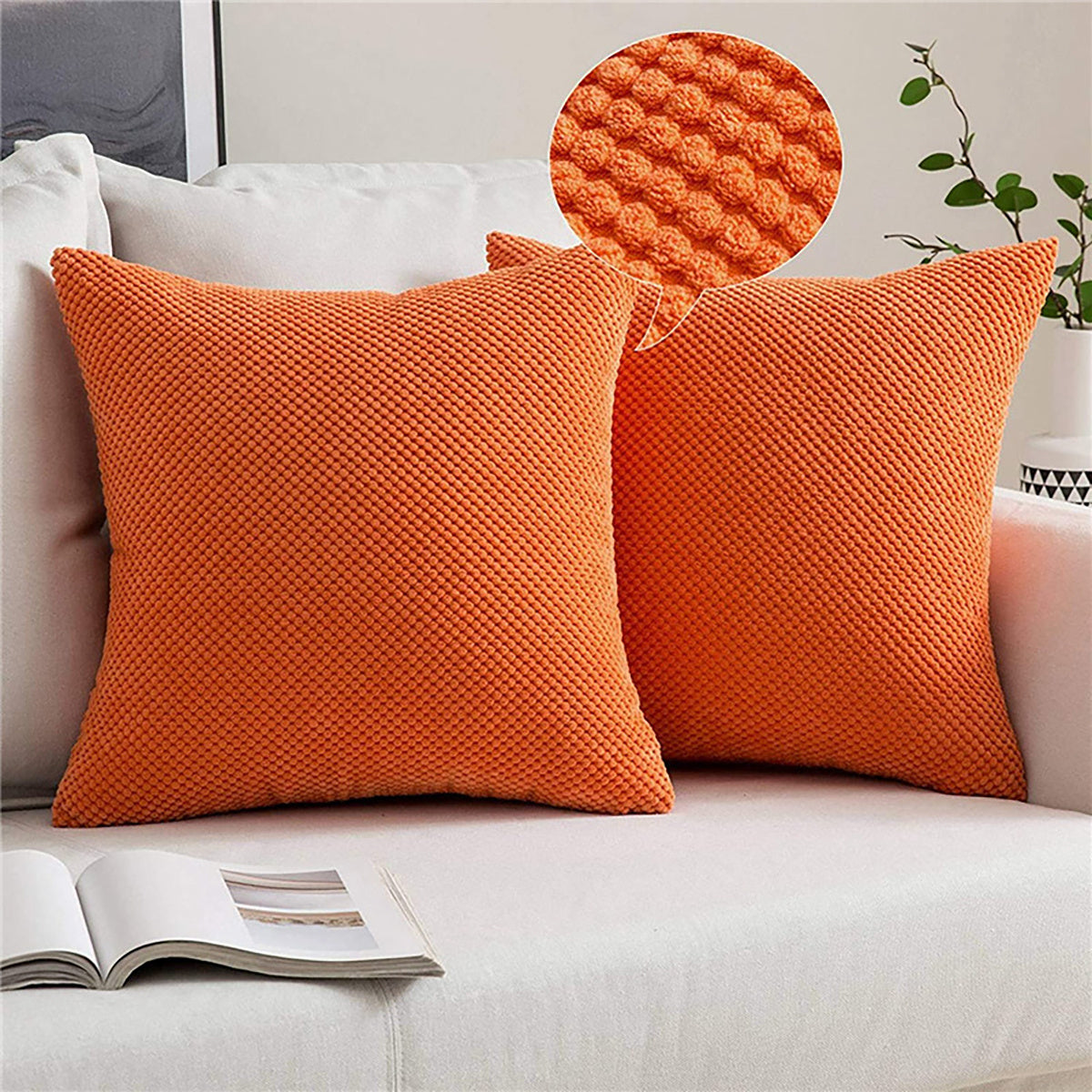 Throw Pillows 18x18 Inch Soft square Double-Sided Design Pack of 2 for Couch Sofa Living Room Bed Bedroom Soft Throw Pillow, inserts are included HIDDEN ZIPPER: A smooth hidden zipper is neatly incorporated into the edge of the removable cover, providing