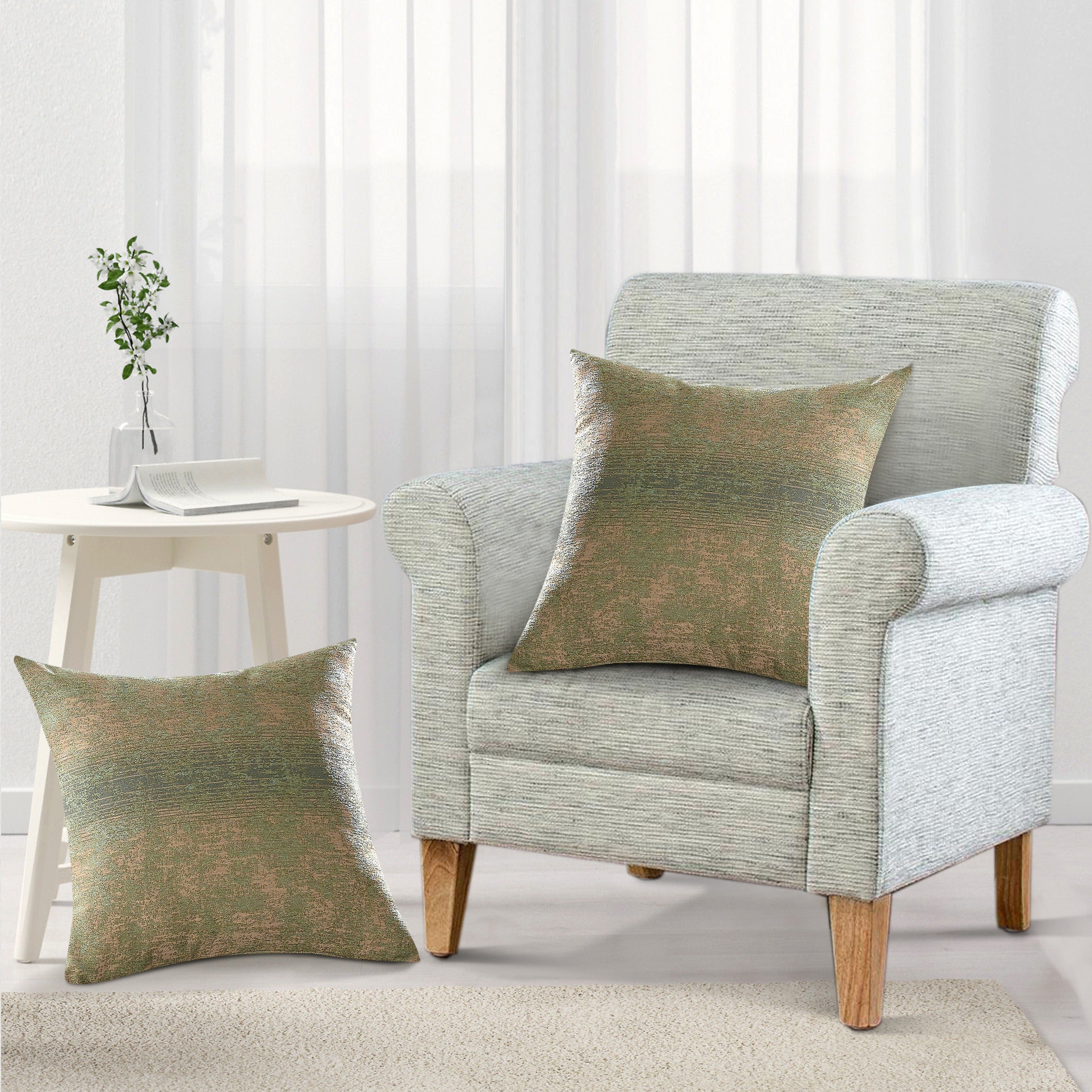 2pcs Double Sided Jacquard Chenille Big Zipper Soft Decorative Throw Pillow Covers Set with Lurex (NO INSERT) - Stylish Cushion Cover for Sofa Couch Chair Living Room Bedroom Decor - For Home Decor Enthusiasts - Perfect Gift for Housewarming & Holidays