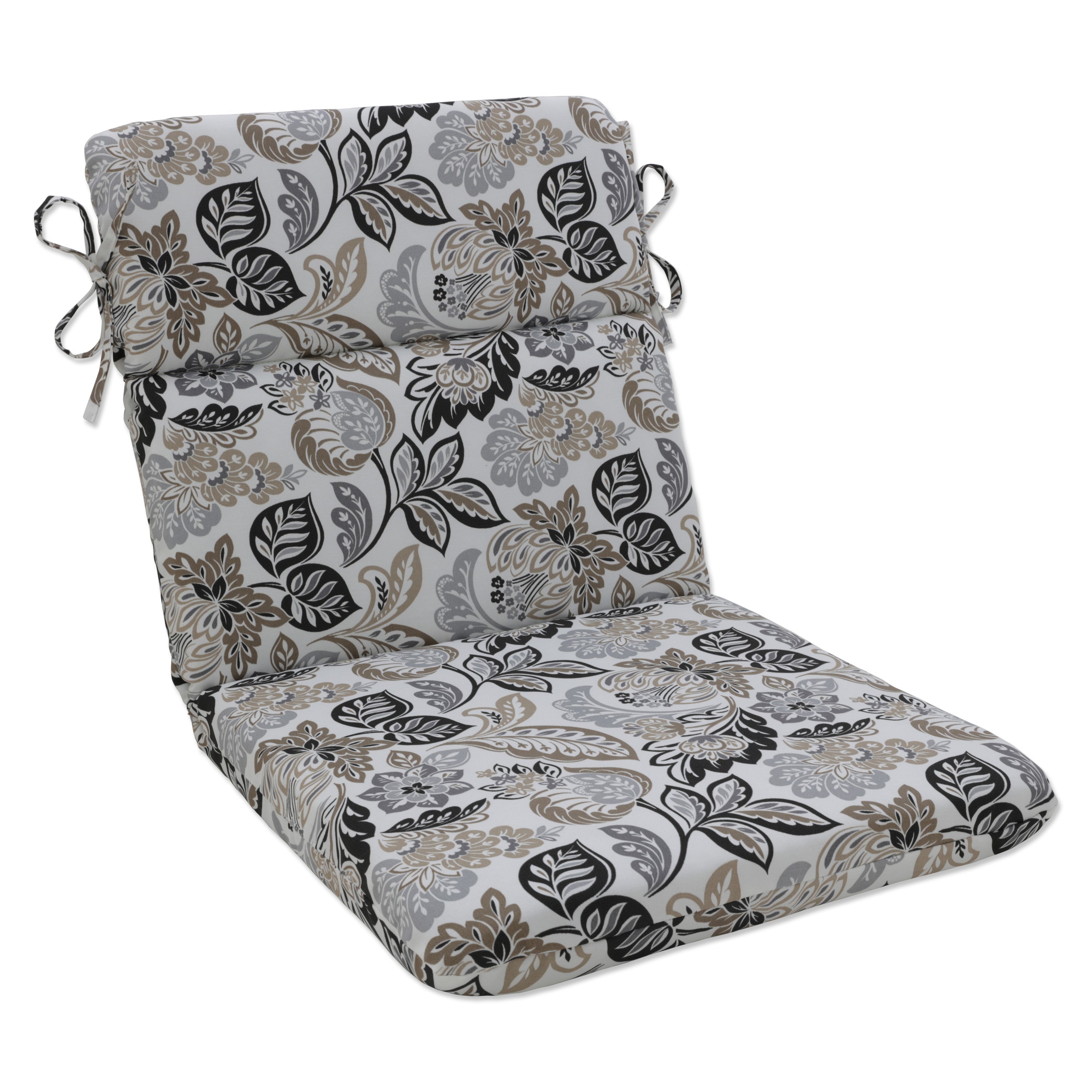 Dailey Pewter Black Rounded Corners Chair Cushion