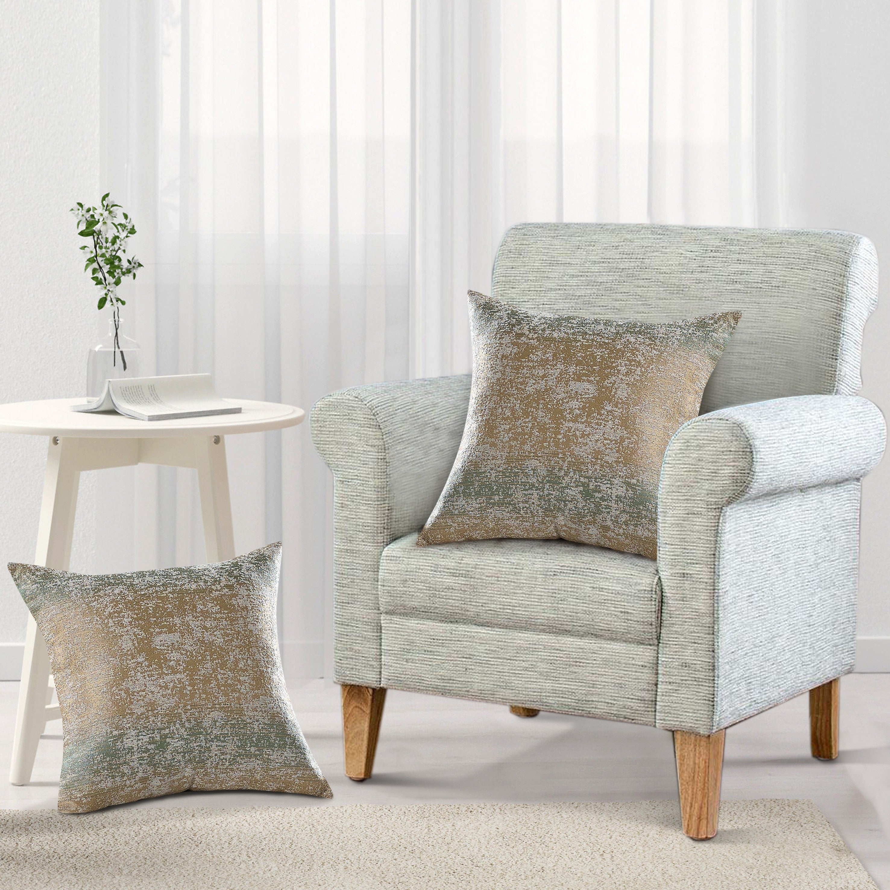 2pcs Double Sided Jacquard Chenille Big Zipper Soft Decorative Throw Pillow Covers Set with Lurex (NO INSERT) - Stylish Cushion Cover for Sofa Couch Chair Living Room Bedroom Decor - For Home Decor Enthusiasts - Perfect Gift for Housewarming & Holidays