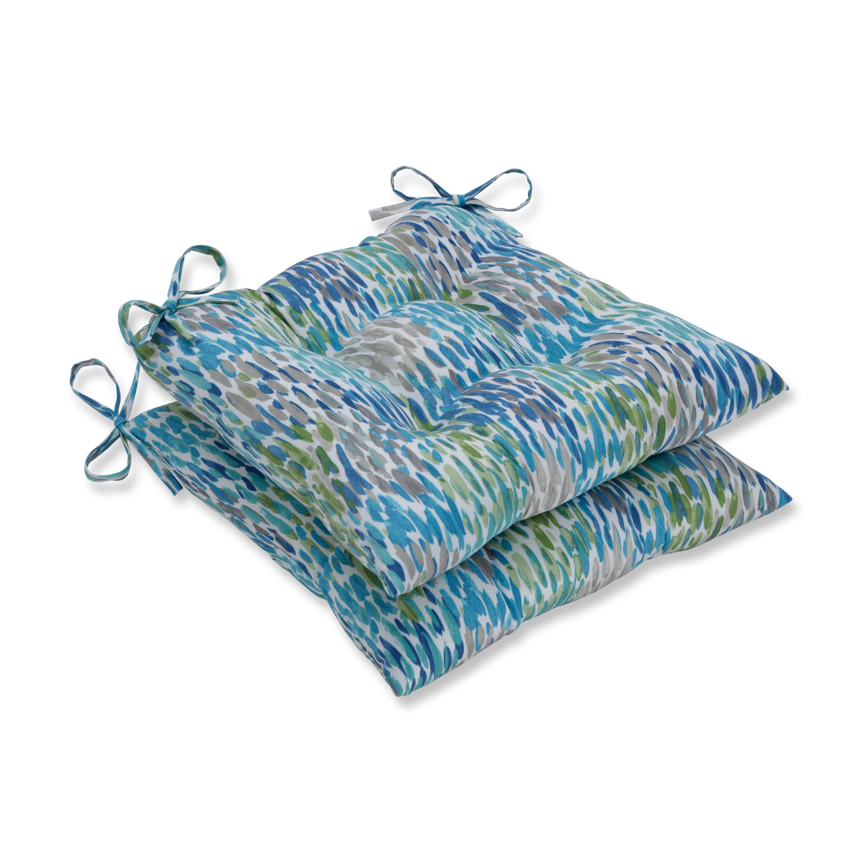 Make It Rain Cerulean Tufted Seat Cushions