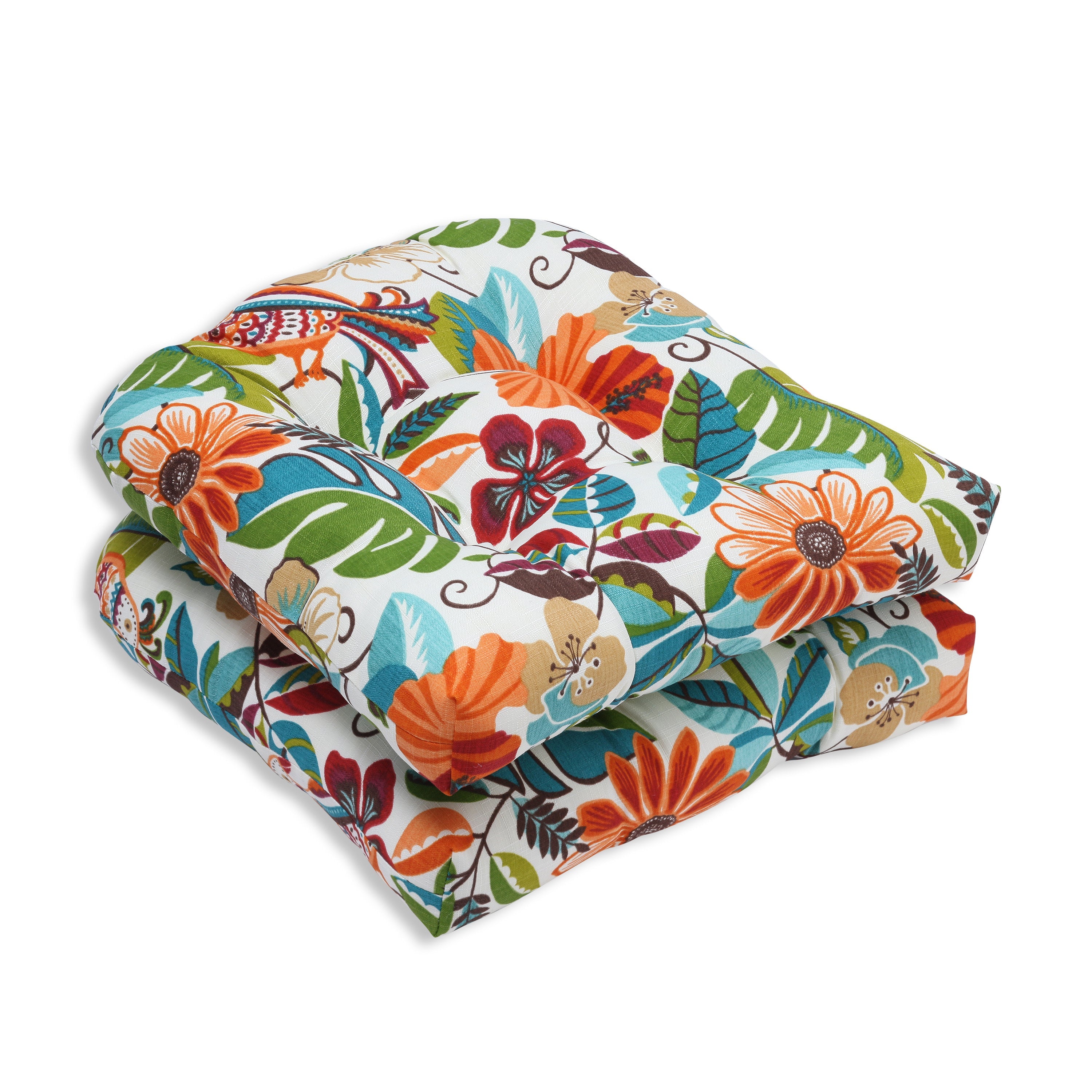 Lensing Jungle Wicker Seat Cushion (Set Of 2)