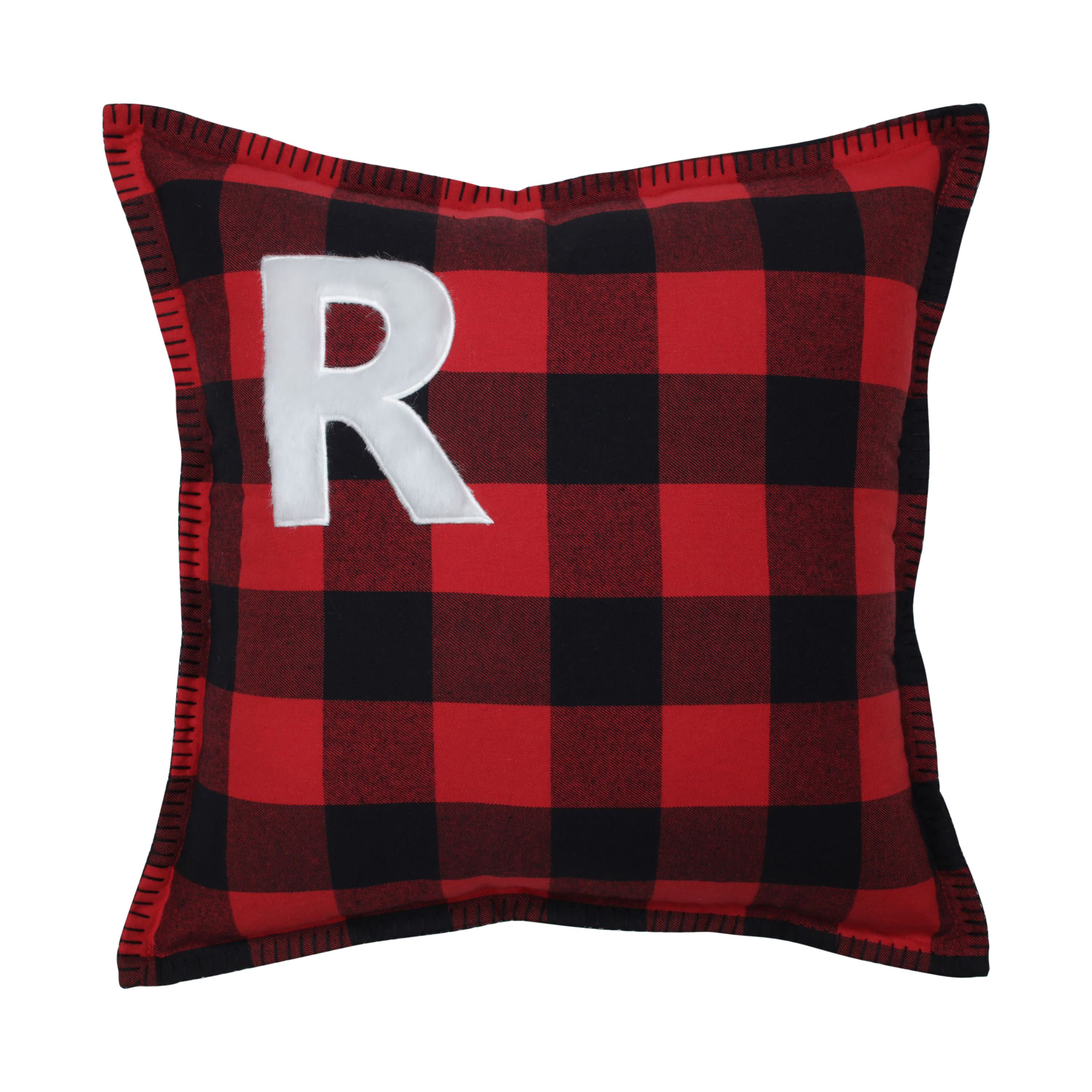 Indoor Christmas Buffalo Plaid R 16.5-inch Throw Pillow