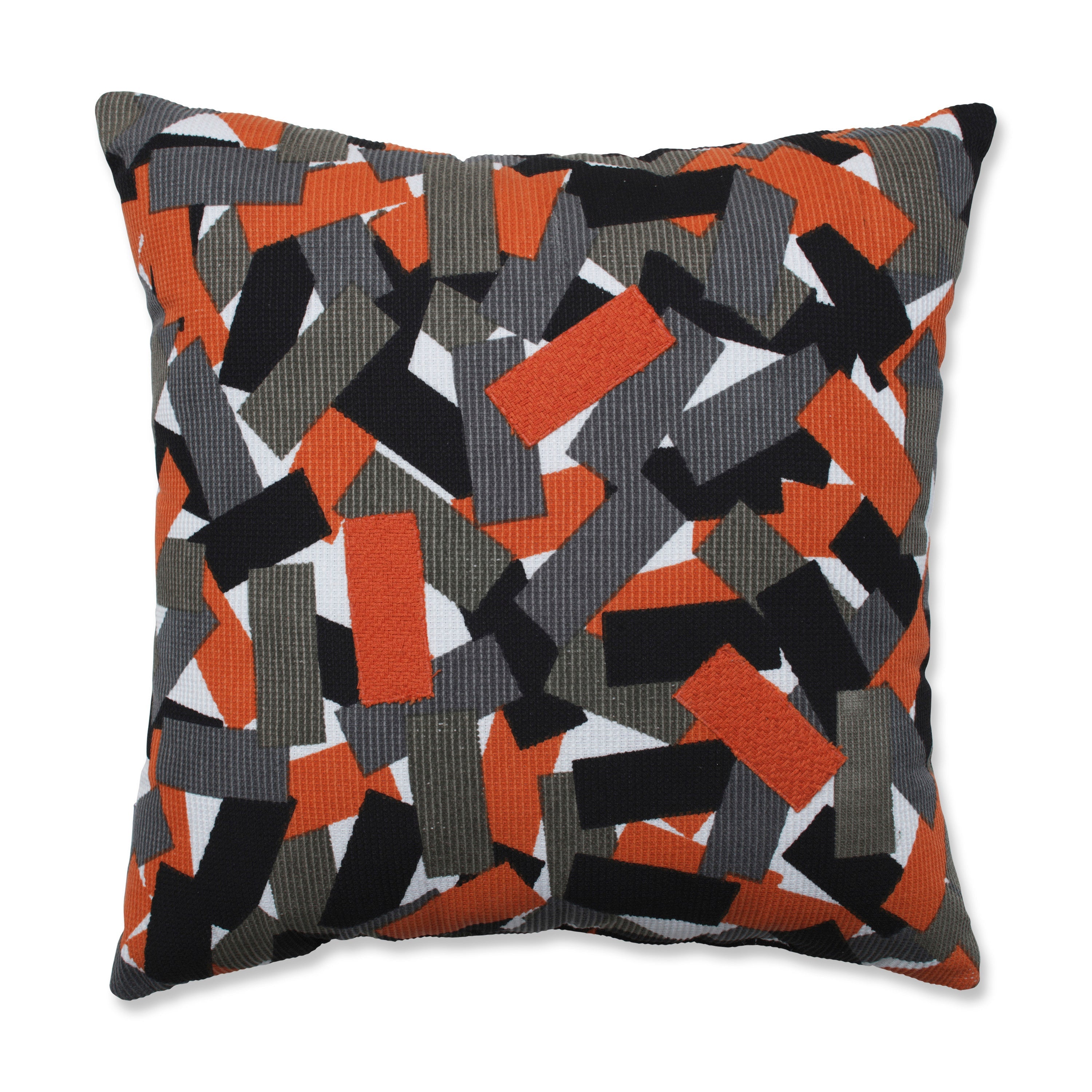 Halloween Tabs Orange 16.5-inch Throw Pillow