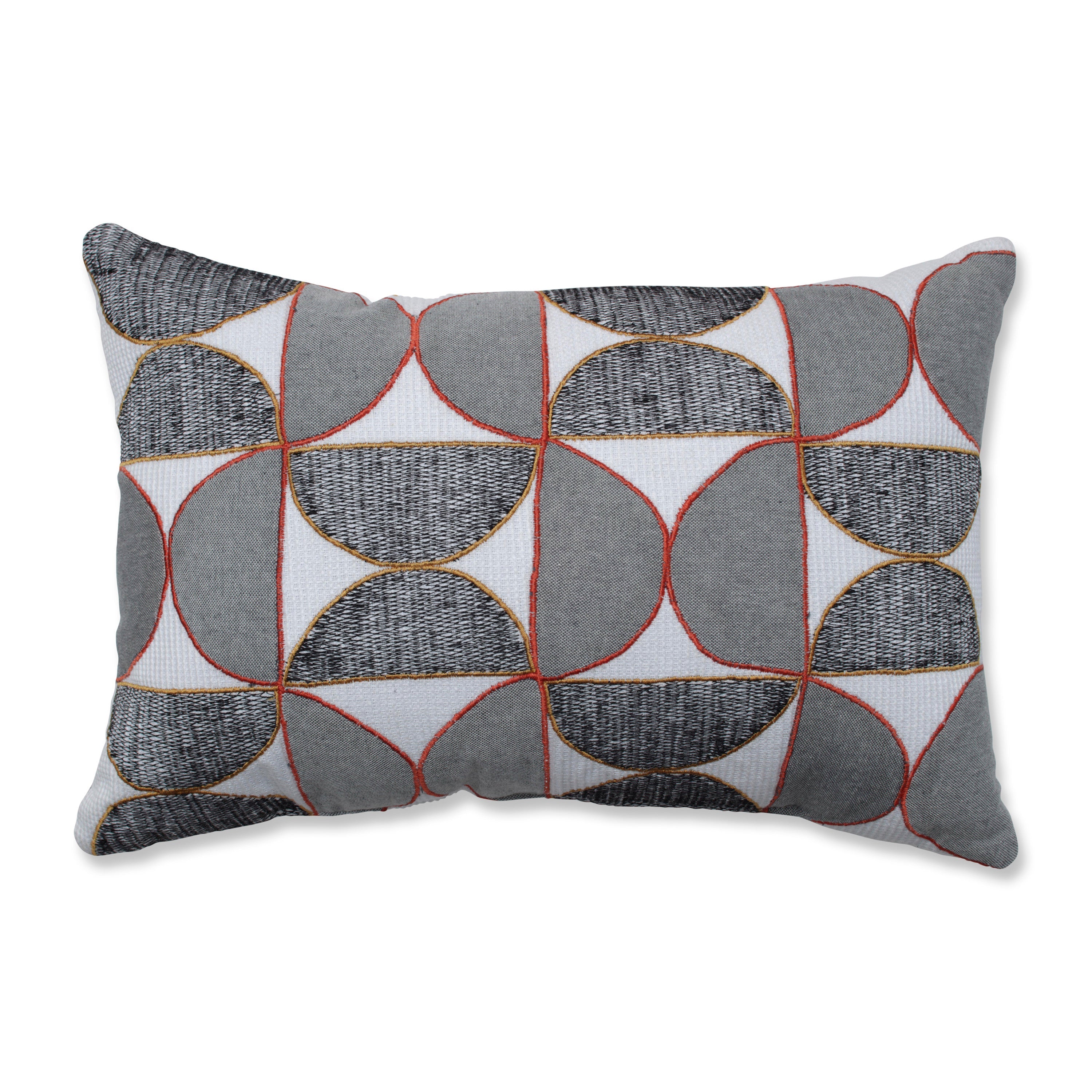 Half-Circle Outline Orange 11.5X17.5-Inch Rectangular Throw Pillow