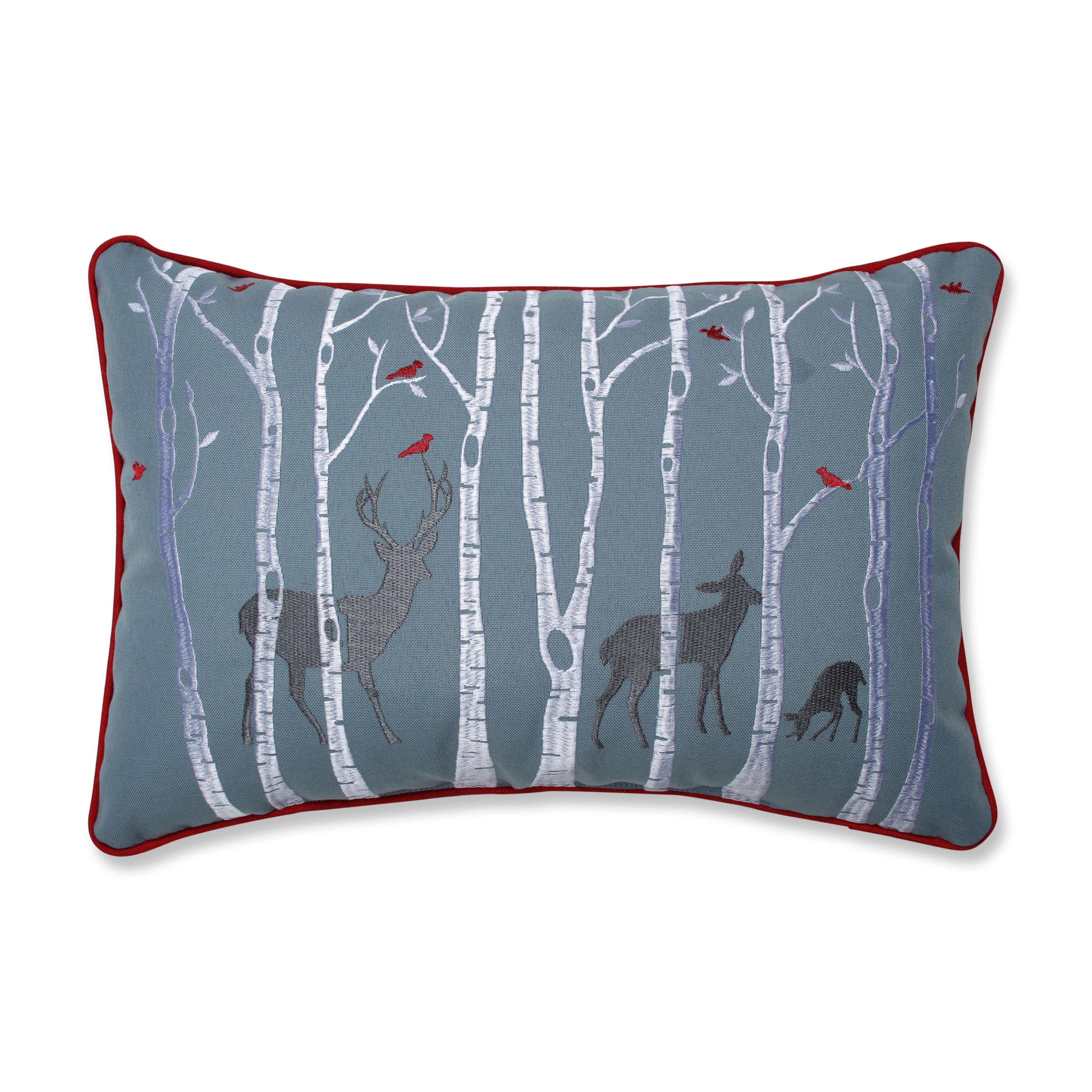 Indoor Christmas Woodland Deer Rectangular Throw Pillow