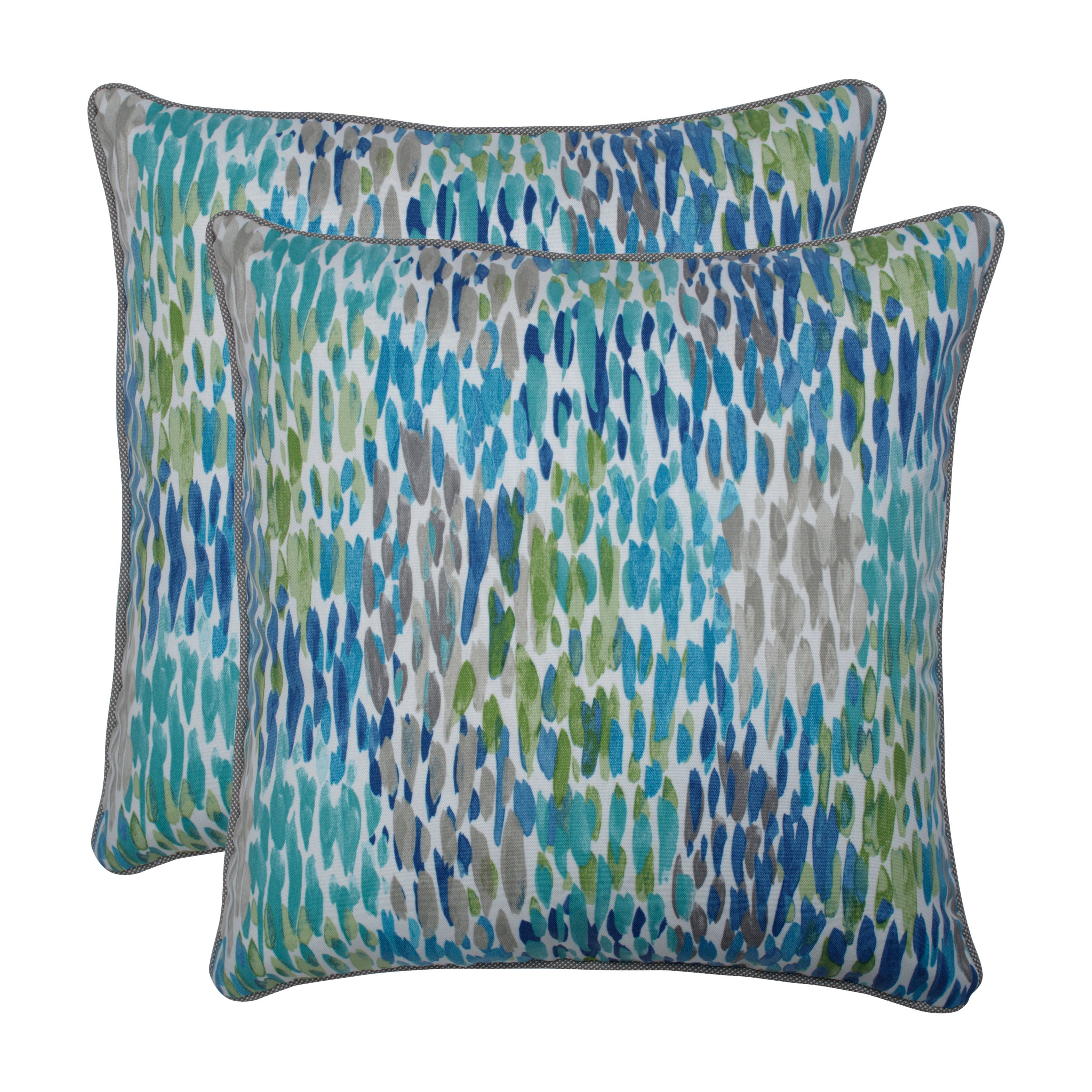 Make It Rain Cerulean 18.5-Inch Throw Pillow (Set Of 2)